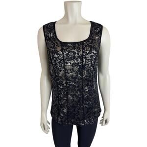 Dressbarn Lace Corset Seam Sleeveless Blouse - Size 1X